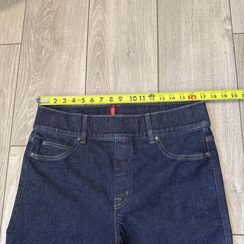 Spanx Jeans Kick Flare High Rise Cropped Tummy Shaping Blue Denim Plus Size 1X - Picture 5 of 10